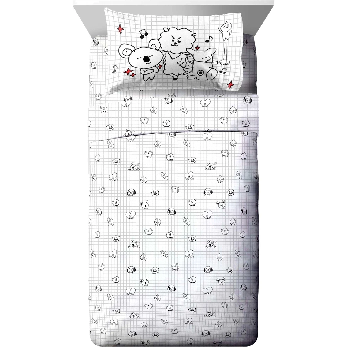 Best reviews of ⭐ BT21 Black And White Doodle Twin Sheet 4 Pc. Set ????