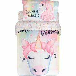 Hot Sale ???? Haven Emoji Unicorn Twin Bedding 4 Pc. Set ????