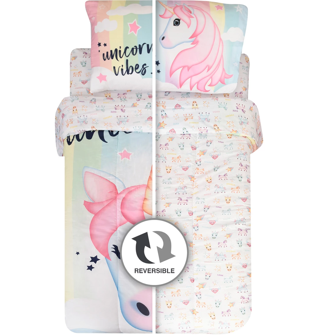 Hot Sale ???? Haven Emoji Unicorn Twin Bedding 4 Pc. Set ???? - Image 2