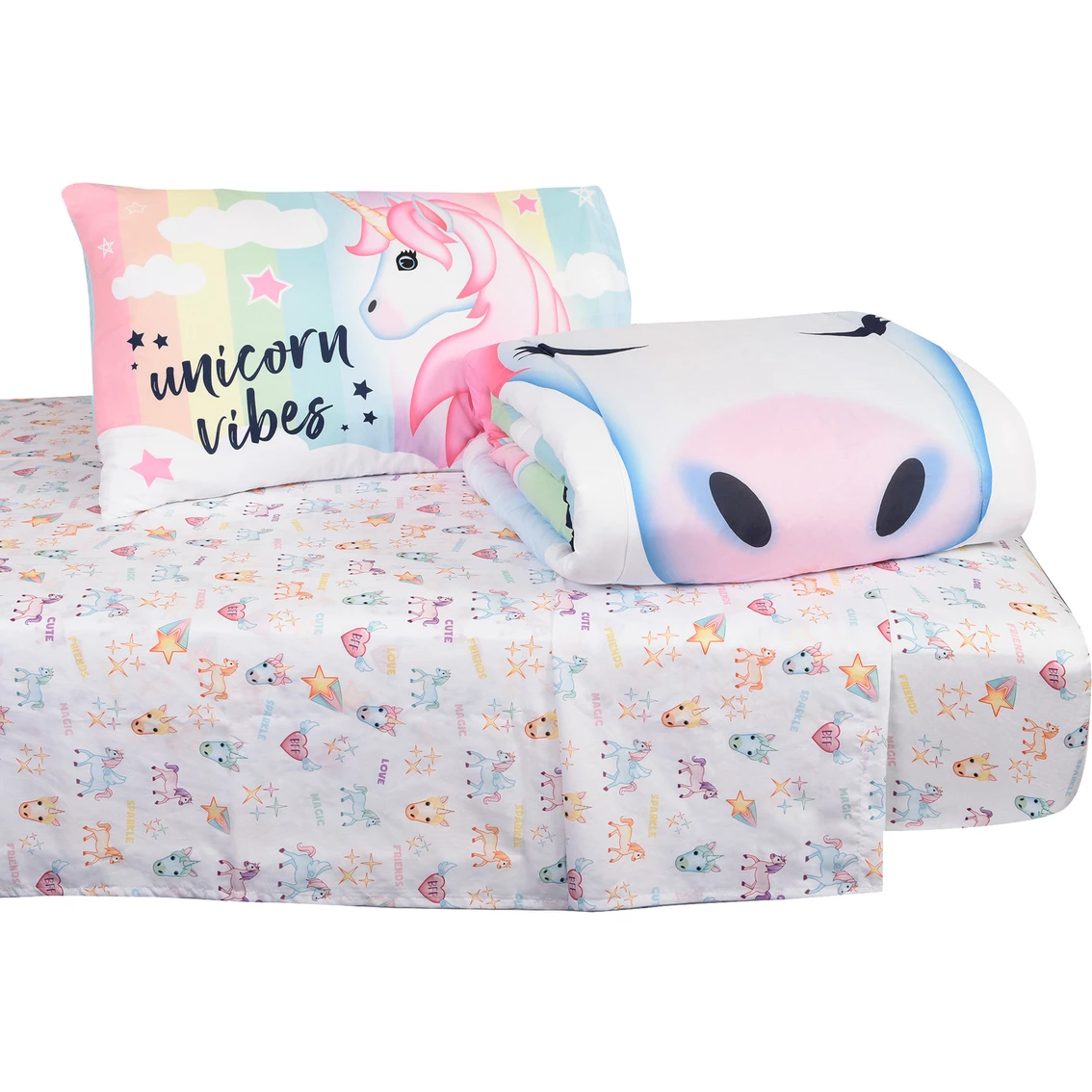 Hot Sale ???? Haven Emoji Unicorn Twin Bedding 4 Pc. Set ???? - Image 10