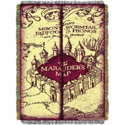 Promo ???? Northwest Harry Potter Marauders Map Woven Tapestry Throw ????