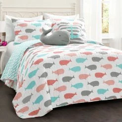 Flash Sale ???? Lush Decor Whale 5 Pc. Quilt Set ⌛