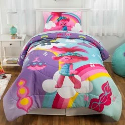 Cheap ✨ DreamWorks Trolls 2 Pop Rainbow Twin/Full Comforter ????