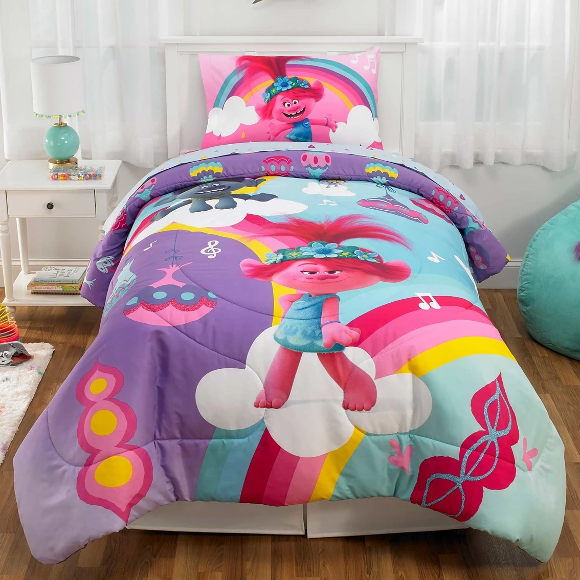 Cheap ✨ DreamWorks Trolls 2 Pop Rainbow Twin/Full Comforter ????