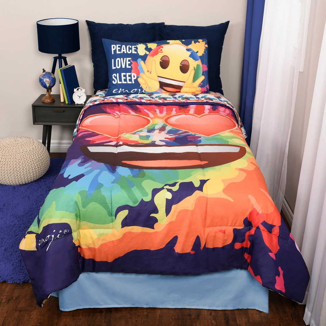 Hot Sale ???? Haven By Nemcor Emoji Tie Dye Twin Bedding 4 Pc. Set ???? - Image 2