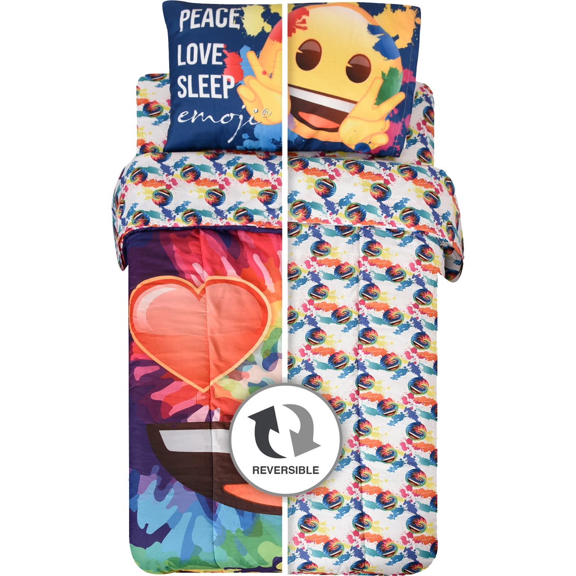Hot Sale ???? Haven By Nemcor Emoji Tie Dye Twin Bedding 4 Pc. Set ???? - Image 3