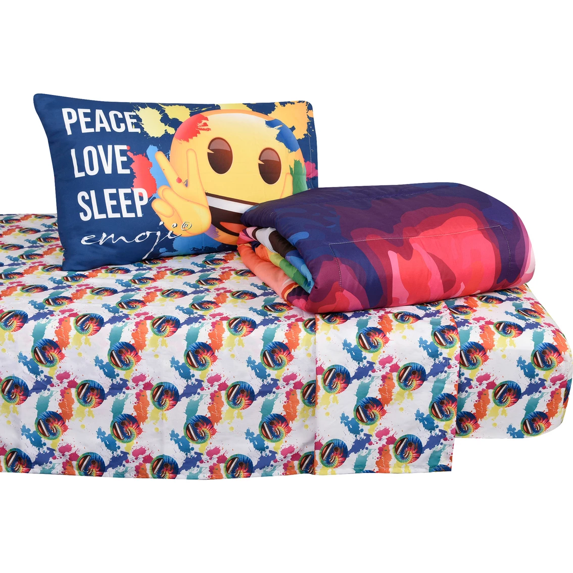 Hot Sale ???? Haven By Nemcor Emoji Tie Dye Twin Bedding 4 Pc. Set ???? - Image 9