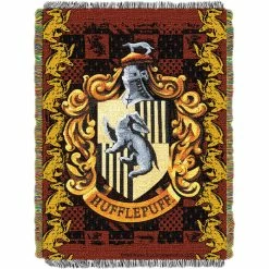 Flash Sale ???? Northwest Harry Potter Hufflepuff Crest Woven Tapestry Throw ????