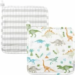 Hot Sale ???? Stephen Joseph Gifts Stephen Joseph Dino Muslin Washcloth 2 Pk. ????