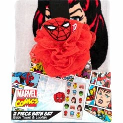New ❤️ Marvel Spider-Man Bath Towel And 3D Loofa 2 Pc. Set ⌛
